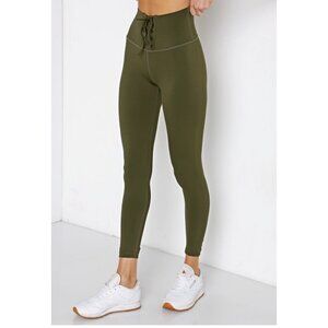 SPLITS59 Glenda Lace Up High Waist Techflex Leggings Army Green Size Small